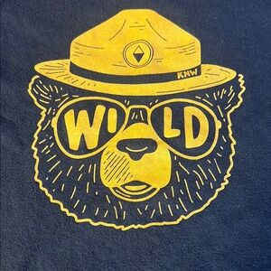 Kavu Black and Yellow Wild Bear Short Sleeve Tee